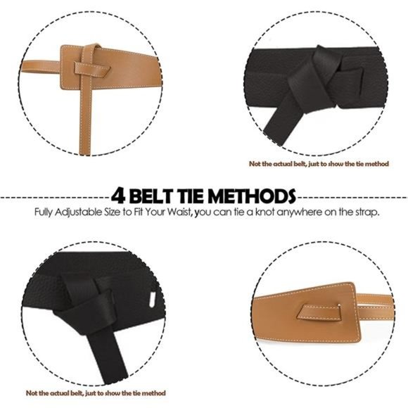 FGSS Fashion PU Leather Belts Tie a Knot Waist Belt (Fit waist size 25\
